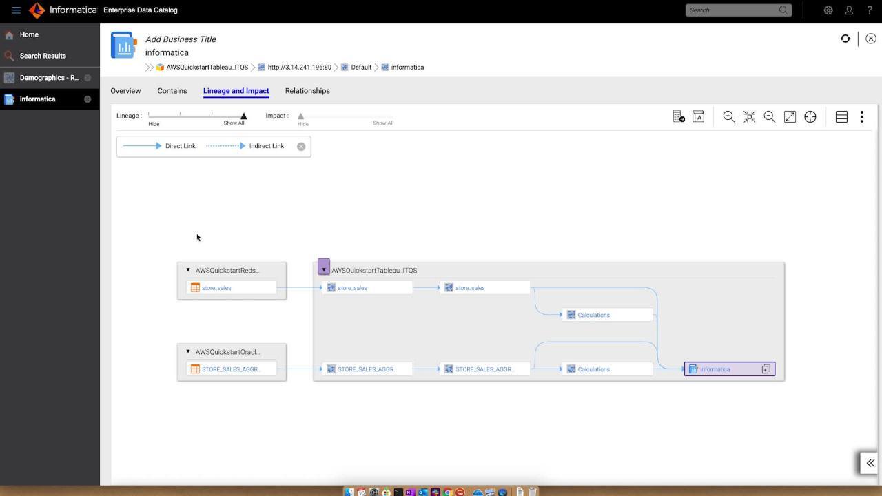 Informatica EDC — destino del bridge-informatica-edc