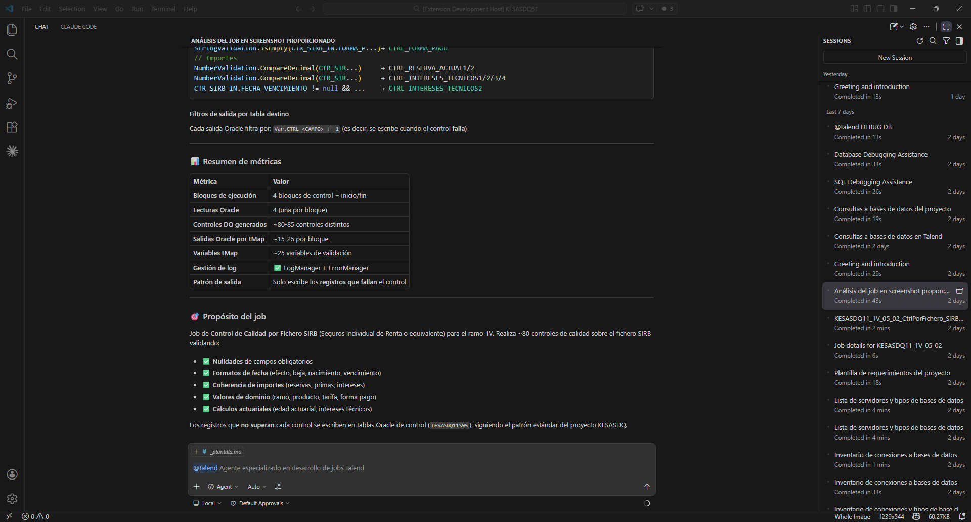 skill-talend documentando un job desde Visual Studio Code